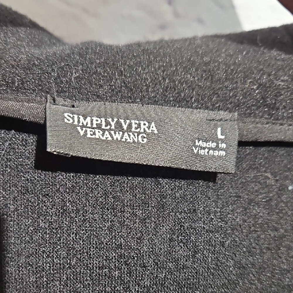 Simply Vera Vera Wang Black Satin Back Bomber Jacket - Picture 3 of 8